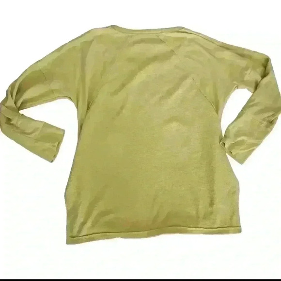 Soft Surroundings Womens Lime Green Waffle Knit Long Sleeve Tee M - Picture 10 of 15